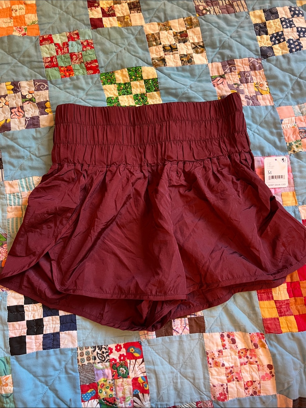 FP Movement by Free People Burgundy High-Waist Athletic Shorts